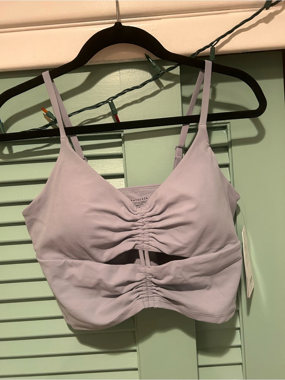 Athleta Lavender Double-Ruched Bralette
